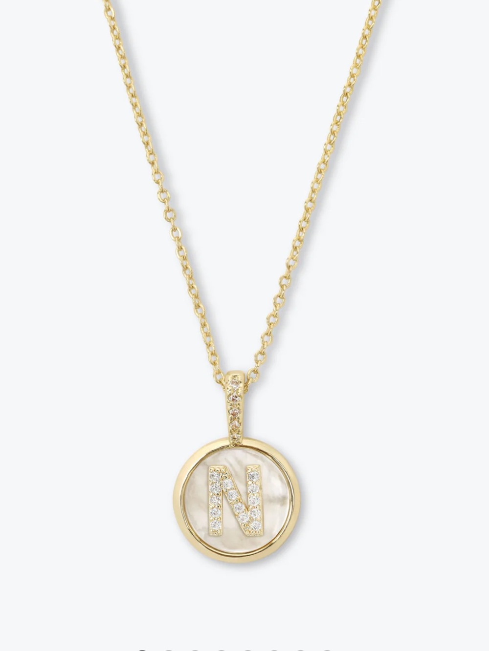 Melinda Maria Love Letters Medallion Necklace ‘N’-12MM